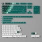 Dark Green Forest 94+114 PBT Dye-subbed PC Crystal Semitransparent Backlit Cool Keycaps Set Screen Printing for Cherry MX Keyboard